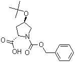 结构式 CAS# 85201-91-8, (4R)-(叔丁氧基)-1-(苯甲氧羰基)-L-脯氨酸