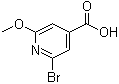 2-Bromo-6-methoxy-4-pyridinecarboxylic acid molecular structure (CAS 853029-93-3)