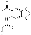 结构式 CAS# 85590-94-9, N-(6-乙酰基-1,3-苯并二氧杂环戊烯-5-基)-2-氯乙酰胺