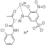 Hydrogen [3-[[1-[[(2-chlorophenyl)amino]carbonyl]-2-oxopropyl]azo]-4-hydroxy-5-nitrobenzenesulfonato]chromate molecular structure (CAS 85896-36-2)