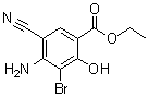 结构式 CAS# 85946-11-8, 4-氨基-3-溴-5-氰基-2-羟基苯甲酸乙酯
