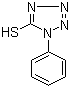structure of CAS# 86-93-1, 1-Phenyltetrazole-5-thiol;1-Phenyl-5-mercaptotetrazole; 1-Phenyl-1H-tetrazole-5-thiol; 5-Mercapto-1-phenyl-1,2,3,4-tetrazole; 5-Mercapto-1-phenyltetrazole