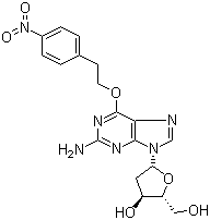 结构式 CAS# 86137-72-6, 2'-脱氧-6-O-[2-(4-硝基苯基)乙基]鸟苷