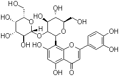 structure of CAS# 861691-37-4, 2''-O-beta-L-Galactopyranosylorientin;2-(3,4-Dihydroxyphenyl)-8-(2-O-beta-L-galactopyranosyl-beta-D-glucopyranosyl)-5,7-dihydroxy-4H-1-Benzopyran-4-one