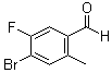 结构式 CAS# 861928-26-9, 4-溴-5-氟-2-甲基苯甲醛