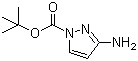structure of CAS# 863504-84-1, tert-Butyl 3-aminopyrazole-1-carboxylate;3-Aminopyrazole-1-carboxylic acid tert-butyl ester; tert-Butyl 3-amino-1H-pyrazole-1-carboxylate
