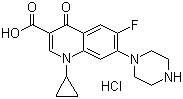 structure of CAS# 86483-48-9, Ciprofloxacin hydrochloride;1-Cyclopropyl-6-fluoro-1,4-dihydro-4-oxo-7-(1-piperazinyl)-3-quinolinecarboxylic acid hydrochloride