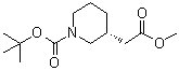 结构式 CAS# 865157-02-4, (R)-3-[(甲氧羰基)甲基]哌啶-1-羧酸叔丁酯