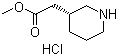 结构式 CAS# 865157-03-5, (R)-哌啶-3-乙酸甲酯盐酸盐