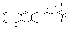 结构式 CAS# 867257-26-9, 1,1,1,3,3,3-六氟-2-甲基丙烷-2-基 4-[(4-羟基-2-氧代-2H-苯并吡喃-3-yl)甲基]苯甲酸酯