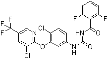 structure of CAS# 86811-58-7, Fluazuron;N-(((4-Chloro-3-((3-chloro-5-(trifluoromethyl)-2-pyridinyl)oxy)phenyl)amino)carbonyl)-2,6-difluorobenzamide; 1-[4-Chloro-3-(3-chloro-5-trifluoromethyl-2-pyridyloxy)phenyl]-3-(2,6-difluorobenzoyl)urea