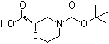 structure of CAS# 868689-63-8, (S)-4-(tert-Butoxycarbonyl)morpholine-2-carboxylic acid;(2S)-2,4-Morpholinedicarboxylic acid 4-(1,1-dimethylethyl) ester