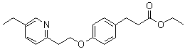 结构式 CAS# 868754-42-1, 4-[2-(5-乙基-2-吡啶基)乙氧基]苯丙酸乙酯