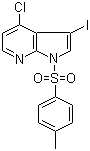 structure of CAS# 869335-20-6, 4-Chloro-3-iodo-1-[(4-methylphenyl)sulfonyl]-1H-pyrrolo[2,3-b]pyridine