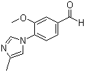 结构式 CAS# 870837-18-6, 3-甲氧基-4-(4-甲基-1H-咪唑-1-基)苯甲醛
