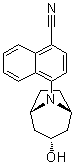 结构式 CAS# 870888-46-3, 4-(3-内型-羟基-8-氮杂双环[3.2.1]辛烷-8-基)萘-1-甲腈