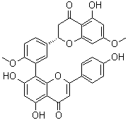 结构式 CAS# 873999-88-3, 8-[5-[(2S)-3,4-二氢-5-羟基-7-甲氧基-4-氧代-2H-1-苯并吡喃-2-基]-2-甲氧基苯基]-5,7-二羟基-2-(4-羟基苯基)-4H-1-苯并吡喃-4-酮