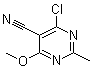 结构式 CAS# 875233-60-6, 4-氯-6-甲氧基-2-甲基-5-嘧啶甲腈