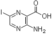 structure of CAS# 875781-48-9, 3-Amino-6-iodo-2-pyrazinecarboxylic acid