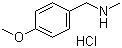 structure of CAS# 876-32-4, 4-Methoxy-N-methylbenzylamine hydrochloride