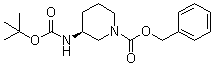 structure of CAS# 876379-22-5, Benzyl (3S)-3-[(tert-butoxycarbonyl)amino]piperidine-1-carboxylate