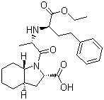 结构式 CAS# 87679-37-6, 群多普利; (2S,3aR,7aS)-1-[(2S)-2-[[(1S)-1-乙氧基甲酰-3-苯基-丙基]氨基]丙酰基]-2,3,3a,4,5,6,7,7a-八氢吲哚-2-甲酸