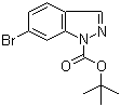 structure of CAS# 877264-77-2, 6-Bromo-1H-indazole-1-carboxylic acid tert-butyl ester