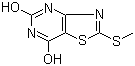 structure of CAS# 87789-29-5, 2-(Methylthio)thiazolo[4,5-d]pyrimidine-5,7-diol