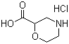 structure of CAS# 878010-24-3, Morpholine-2-carboxylic acid hydrochloride