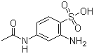 结构式 CAS# 88-64-2, 4-乙酰氨基-2-氨基苯磺酸; 2-氨基-4-乙酰氨基苯磺酸