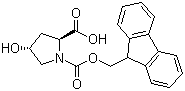 structure of CAS# 88050-17-3, Fmoc-L-hydroxyproline;N-Fmoc-trans-4-hydroxy-L-proline; (2S,4R)-1-(9H-Fluoren-9-ylmethoxycarbonyl)-4-hydroxypyrrolidine-2-carboxylic acid