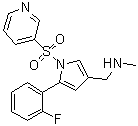 structure of CAS# 881681-00-1, Vonoprazan;1-[5-(2-Fluorophenyl)-1-[(pyridin-3-yl)sulfonyl]-1H-pyrrol-3-yl]-N-methylmethanamine