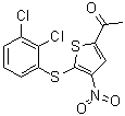 structure of CAS# 882257-11-6, 1-[5-[(2,3-Dichlorophenyl)thio]-4-nitro-2-thienyl]-ethanone