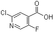 结构式 CAS# 884494-74-0, 2-氯-5-氟-4-吡啶甲酸
