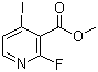 structure of CAS# 884494-84-2, 2-Fluoro-4-iodo-3-pyridinecarboxylic acid methyl ester