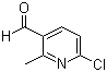 structure of CAS# 884495-36-7, 2-Methyl-6-chloropyridine-3-carboxaldehyde;6-Chloro-3-formyl-2-picoline