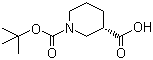 结构式 CAS# 88495-54-9, N-Boc-(S)-3-甲酸哌啶; N-叔丁氧羰基-(S)-3-甲酸哌啶