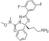 结构式 CAS# 885060-08-2, (2R)-2-(3-氨基丙基)-5-(2,5-二氟苯基)-N-甲氧基-N-甲基-2-苯基-1,3,4-噻二唑-3(2H)-甲酰胺