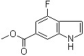 结构式 CAS# 885518-27-4, 4-氟-1H-吲哚-6-羧酸甲酯