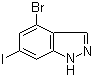 structure of CAS# 885518-97-8, 4-Bromo-6-iodo-1H-indazole