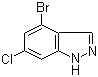结构式 CAS# 885519-03-9, 4-溴-6-氯-1H-吲唑