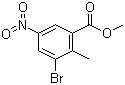 structure of CAS# 885519-05-1, Methyl 3-bromo-2-methyl-5-nitrobenzoate