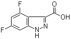 结构式 CAS# 885523-11-5, 4,6-二氟-1H-吲唑-3-甲酸
