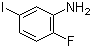 structure of CAS# 886362-82-9, 2-Fluoro-5-iodoaniline;2-Fluoro-5-iodophenylamine