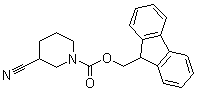 structure of CAS# 886362-86-3, 3-Cyano-1-piperidinecarboxylic acid 9H-fluoren-9-ylmethyl ester