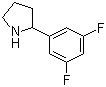 结构式 CAS# 886503-11-3, 2-(3,5-二氟苯基)吡咯烷