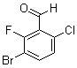 structure of CAS# 886615-30-1, 3-Bromo-6-chloro-2-fluorobenzaldehyde