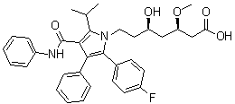 结构式 CAS# 887324-53-0, (betaR,deltaR)-2-(4-氟苯基)-delta-羟基-beta-甲氧基-5-(1-甲基乙基)-3-苯基-4-[(苯基氨基)羰基]-1H-吡咯-1-庚酸
