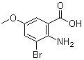 2-Amino-3-bromo-5-methoxybenzoic acid molecular structure (CAS 887577-86-8)