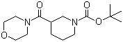 structure of CAS# 889942-56-7, tert-Butyl 3-(morpholine-4-carbonyl)piperidine-1-carboxylate;3-(4-Morpholinylcarbonyl)-1-piperidinecarboxylic acid 1,1-dimethylethyl ester